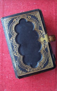 pocket bible with clasp and guilded leather