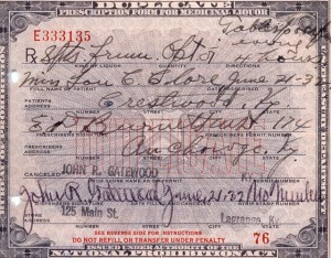 rx prescription copy Prescription for medicinal bourbon