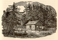 Cabin of a pioneer, Historical Sketches of Kentucky, by Lewis Collins, 1882.