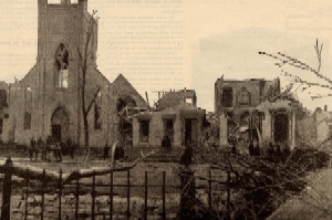 Destruction at St. John's Episcopal Church, fronting Baxter Park. Scientific American, April 12, 1890. Filson Library Collection