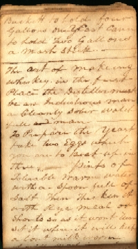 Jonathan Taylor Diary "Making Distillers Beer," ca. 1820. Filson Manuscript Collection