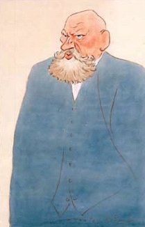 Ilya Tolstoy, Russian author and distant cousin of Leo Tolstoy.  Sketched while visiting the Watterson Hotel in 1920.
