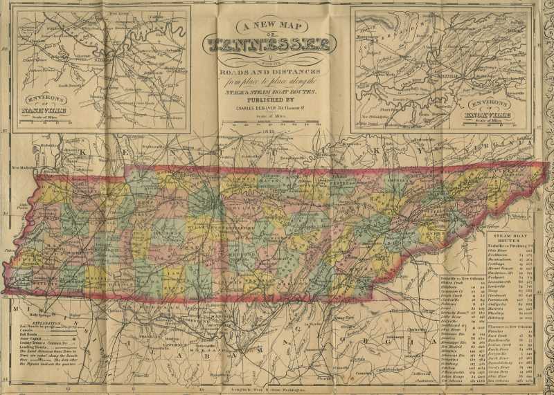 Map of Tennessee (c. 1859). FOLDER 11, JOHNSTON FAMILY PAPERS, 1798-1943