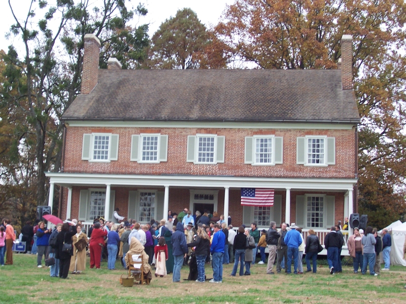 Historic Locust Grove during the November 2006 welcome home celebration marking the 200th anniversary of the return of Lewis and Clark. Locust Grove is the only verified Lewis and Clark structure west of the Appalachians. They were the guests of honor at a November 8, 1806 welcome home celebration. Photo: Jim Holmberg
