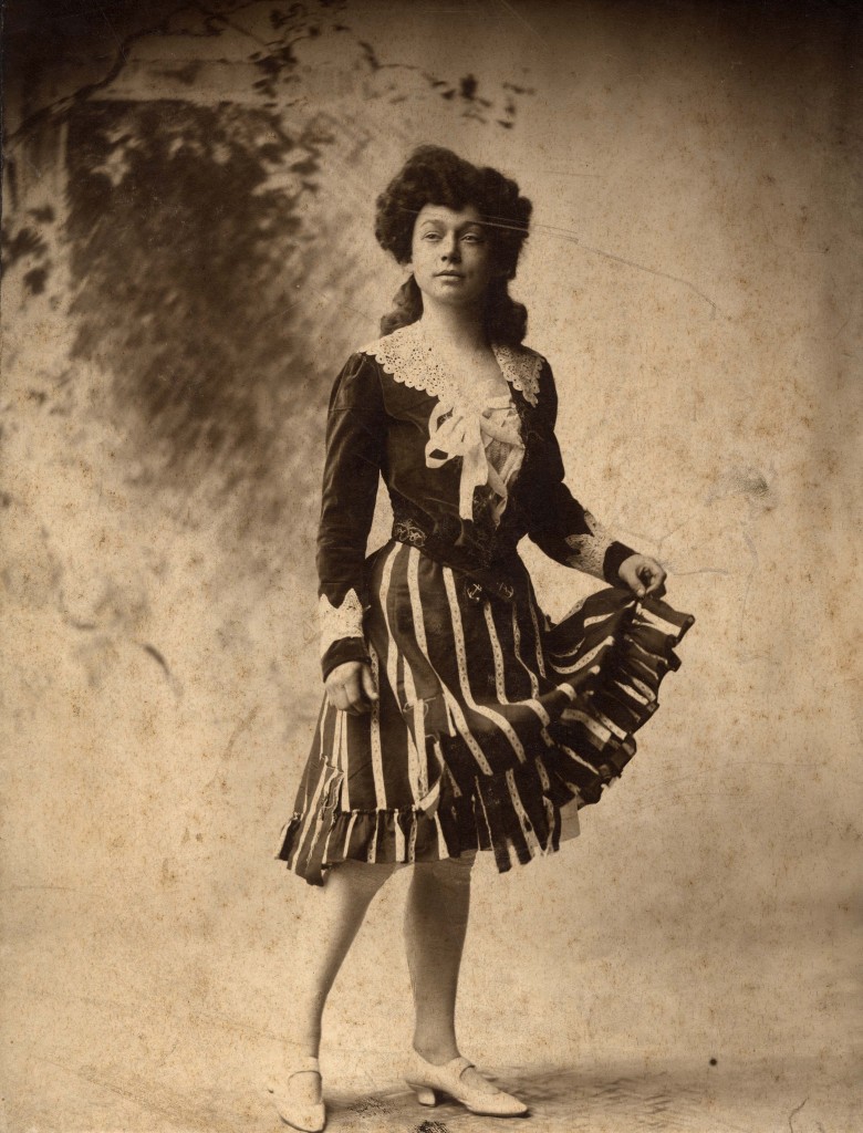Gray as "Polly," Male High School Theater Production, ca. 1901